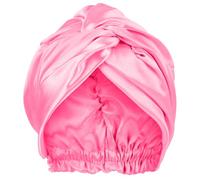 Bonnet Satin Cheveux Nuit Rose Rouge pour Dormir avec des Tresses Silk Bonnet Soie Femme Gardant la Tête Respirante et Sèche Noble pour Dormir Sans Friction Charlotte Cheveux Soie