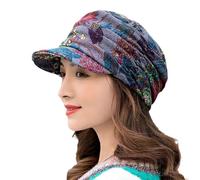 Bonnet Satin Or Foldable Earflap Women Cap Ethnic Style Print Autumn Winter Hat Daily Clothing Bonnet Soie Hiver (Grey, One Size)