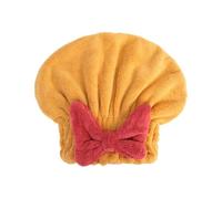 Bonnet sèche-cheveux, bonnet de douche, Bonnet de séchage en velours corail, serviette turban avec nœud, multicolore, plusieurs tailles(Orange,4PCS)