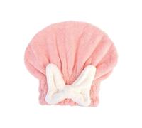 Bonnet sèche-cheveux, bonnet de douche, Bonnet de séchage en velours corail, serviette turban avec nœud, multicolore, plusieurs tailles(Pink,4PCS)