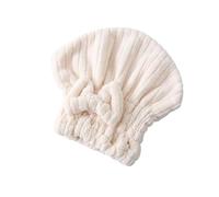 Bonnet sèche-cheveux, bonnet de douche, Bonnet de séchage for cheveux, serviette turban multicolore(Beige)