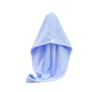 Bonnet sèche-cheveux, bonnet de douche, Serviette de bain turban en flanelle de polyester absorbante à séchage rapide 22 x 62 cm multicolore(Blue)