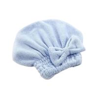 Bonnet sèche-cheveux, bonnet de douche, Serviette en bambou for cheveux, turban, nœud papillon, multicolore, absorbante, séchage rapide, for femmes(Blue)
