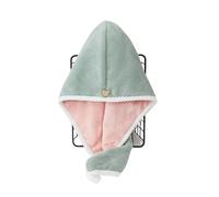 Bonnet sèche-cheveux, bonnet de douche, Serviette for cheveux, bonnet, turban super absorbant, séchage rapide, multicolore(Green)
