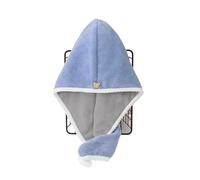 Bonnet sèche-cheveux, bonnet de douche, Serviette for cheveux, bonnet, turban super absorbant, séchage rapide, multicolore(Blue)