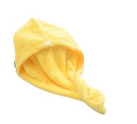 Bonnet sèche-cheveux, bonnet de douche, Serviette sèche cheveux multicolore 50 cm x 25 cm super absorbante séchage rapide(Yellow)