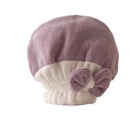 Bonnet sèche-cheveux, bonnet de douche, Serviette turban for cheveux en polaire corail multicolore absorbante à séchage rapide for salon de coiffure(Purple)