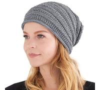 Bonnet Slouch en Tricot Souple avec du Coton, Chapeau Chimio Été Extra Large, Hipster Rasta Beanie Hat pour Homme Et Femme Gris