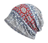 Bonnet Slouchy Beanie pour Femme - Couvre-chef pour Chimiothérapie en Coton Bonnet de Nuit Turban Couvre-chef Foulard Musulman pour Femmes Hommes Blanc Taille Unique