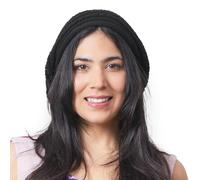 Bonnet Slouchy Femme en Crochet Surdimensionné, Chapeau Homme en 100% Coton, Bonnet Rasta Tam pour Cheveux Locks Noir