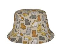 Bonnet Soleil Chaton Qui Dort Pliable Chapeau Pêche Légère Casquette De Pêcheur pour Carnaval Jardinier Voyage