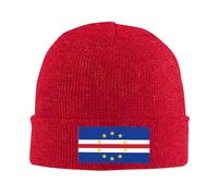 Bonnet Souple pour Hommes Îles du Cap-Vert Drapeau National Et Femmes Carhartt en Tricot Torsadé Doux Et Épais pour l'hiver Camping Promenade des Chiens Course Alpinisme