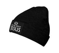 Bonnet Souple Tricoté Demandez-Moi à Propos de Jésus Christianisme Épais Chapeau d'hiver Tricoté Doux Tricoter Chapeau pour Femme Adultes Ski