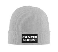Bonnet Souple Tricoté Le Cancer, C'est Nul Classique Bonnet Chapeau Tricot Chaud Chapeau d'hiver Tricoté pour Adultes Ski Femme