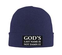 Bonnet Souple Tricoté Le nom de Famille de Dieu n'est Pas Bon Sang Coupe-Vent Chapeau d'hiver Tricoté Anti-Transpiration Bonnet Chapeau Tricot pour Ski Femme Cyclisme