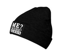 Bonnet Souple Tricoté Moi Toujours Bizarre Universelle Chapeau d'hiver Tricoté Léger Bonnets en Tricot pour Sports Adultes Cyclisme