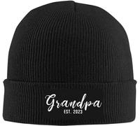 Bonnet Souple Tricoté Papy Est. 2023 pour Le Futur Grand-Père Beanie Hiver Chapeaux Thermal Bonnet Hiver Chaud Tricot Épais Bonnet Hiver pour Femme Adultes Cyclisme