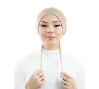 Bonnet sous hijab en jersey coton et intérieur satin. (Taupe)