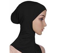 Bonnet sous-hijab pour femme islamique - couvre la tête, le cou et le torse Taille unique Noir