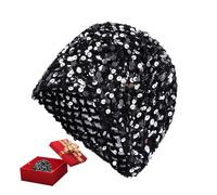 Bonnet - Street Fashion avec paillettes - Bonnet creux pour femme, pour les festivals de musique, les trajets en déplacement, les rencontres, les réunions de famille, petite amie, adolescente, fille