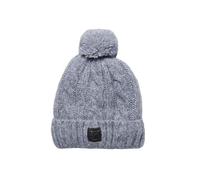 Bonnet - Superdry - Torsadé - Tweed gris moyen chiné - Doublure en Sherpa - Pompon classique