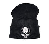 Bonnet Tête de Mort - Biker, Heavy Metal, Laine, Hiver, Beanie, Casquette, Ski, Unisexe, Brodé, Motocycliste, Moto, Metal