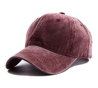 Bonnet Thermique à Chapeau Solide lavé Enfants Baseball Casual Unisex Baseball Casquettes de Baseball Bonnet Lapin Oreilles (Wine, One Size)