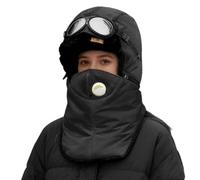 Bonnet Thermique d'hiver avec Lunettes | Chapeau de Protection Faciale d'hiver à Couverture Intégrale | Bonnet avec Lunettes,pour Activités Extérieures Jogging Randonnée Surf des Neiges