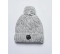 Superdry Bonnet torsadé en tweed Femme Gris clair chiné