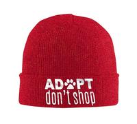 Bonnet Tricoté Adoptez, N'Achetez Pas, Sauvez des Animaux Bonnet d'hiver Moderne Beanie Hat Légers Knit Beanie pour Jogging Camping Peche