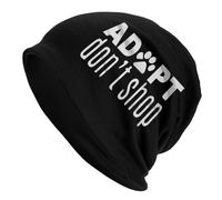 Bonnet Tricoté Adoptez, N'Achetez Pas, Sauvez des Animaux Bonnet d'hiver Respirant Knit Beanie Moderne Tricoté Chapeau pour Jogging Camping Cyclisme