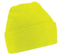 Bonnet tricoté - Beechfield - Jaune fluo - Adulte - Confortable - Chaud - Doux