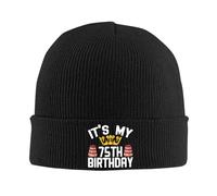 Bonnet Tricoté C'est Mon 75E Anniversaire5 Black Léger Bonnet Hiver Chaud Tricot Unisexe Beanie Hiver pour Adultes Cyclisme Sports