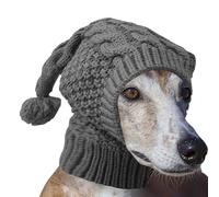 Bonnet tricoté - Chapeau tricoté d'automne et d'hiver pour chien - Vêtement mignon pour animal de compagnie - Protection du cou et de la tête - Bonnet tricoté avec cache-oreilles attaché pour le