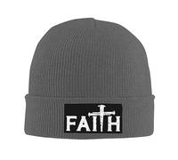 Bonnet Tricoté Christianisme Foi Religieux Noir Knit Beanie Stretchy Bonnet d'hiver Légers Tricoté Chapeau pour Jogging Peche Cyclisme