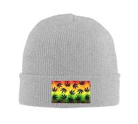 Bonnet Tricoté Couleurs Rasta De Marijuana Tricoté Chapeau Stretchy Beanie Hat Légers Knit Beanie pour Camping Cyclisme Peche