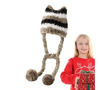 Bonnet tricoté d'hiver à rayures - Bonnet péruvien avec cache-oreilles et rayures - Bonnet d'hiver chaud | Pour filles adultes et pour les voyages, le camping, les excursions, les réunions et