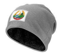Bonnet Tricoté Doux Démocratie Populaire Laotienne Drapeau National Chaud pour Femme Homme Hiver Polaire Beanie Extensible Unisexe Doublure Épais Respirant Thermique Confortable Idéal Plein Air Ski