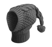 Bonnet tricoté doux pour chien avec cache-oreilles - Vêtement mignon pour protection du cou et de la tête - Bonnet tricoté pour chiot attaché pour le camping, la marche