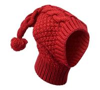 Bonnet tricoté doux pour chien - Vêtement mignon pour animal de compagnie Protection du cou et de la tête Bonnet tricoté avec cache-oreilles attaché pour le camping et la marche