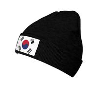 Bonnet Tricoté Drapeau De La Corée du Sud Élégant Knit Cuffed Beanie Unisexe Knitted Hat pour Ski Homme Hiver