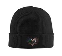 Bonnet Tricoté Drapeau du Cœur des Algériens De L'Amérique Et De L'Algérie Tricoté Chapeau Légers Beanie Hat Respirant Knit Beanie pour Camping Cyclisme Jogging
