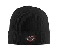 Bonnet Tricoté Drapeau du Cœur des Polynésiens D'Amérique Et De Polynésie Française Bonnet d'hiver Respirant Knit Beanie Moderne Beanie Hat pour Cyclisme Camping Jogging