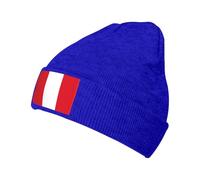 Bonnet tricoté drapeau du Pérou pour l'hiver péruvien pour homme et femme, bleu, Taille unique