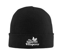 Bonnet Tricoté Drôle De L'Écureuil Qui Murmure À L'Oreille des Écureuils Noir Bonnet d'hiver Respirant Knit Beanie Stretchy Tricoté Chapeau pour Jogging Camping Peche