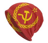 Bonnet Tricoté Emblème Rouge De L'Union Soviétique CCCP URSS Bonnet d'hiver Moderne Tricoté Chapeau Stretchy Knit Beanie pour Cyclisme Camping Jogging