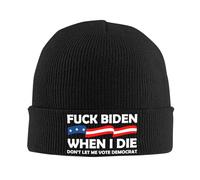 Bonnet Tricoté Fuck Biden Quand Je Mourrai, Ne Me Laissez Pas Voter Démocrate Knit Beanie Classics Bonnet d'hiver Respirant Tricoté Chapeau pour Randonnée Camping Running