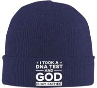 Bonnet Tricoté J'Ai Fait Un Test Adn Et Dieu Est Mon Père. Bonnet d'hiver Classics Knit Beanie Respirant Beanie Hat pour Cyclisme Camping Running