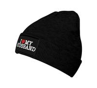 Bonnet Tricoté J'aime Mon Mari J'aime Mon Mari Noir Bonnet d'hiver Stretchy Tricoté Chapeau Respirant Knit Beanie pour Camping Peche Jogging