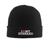 Bonnet Tricoté J'aime Mon Mari J'aime Mon Mari Noir Knit Beanie Légers Bonnet d'hiver Respirant Tricoté Chapeau pour Cyclisme Jogging Camping